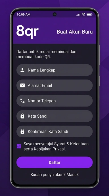 Panduan Registrasi Akun Baru 8qr untuk Android