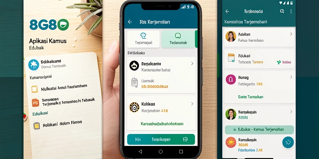 Antarmuka aplikasi 8G8G yang sederhana dan mudah digunakan untuk terjemahan.