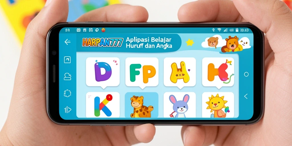 Antarmuka aplikasi HARAPAN777 yang ceria dan interaktif.