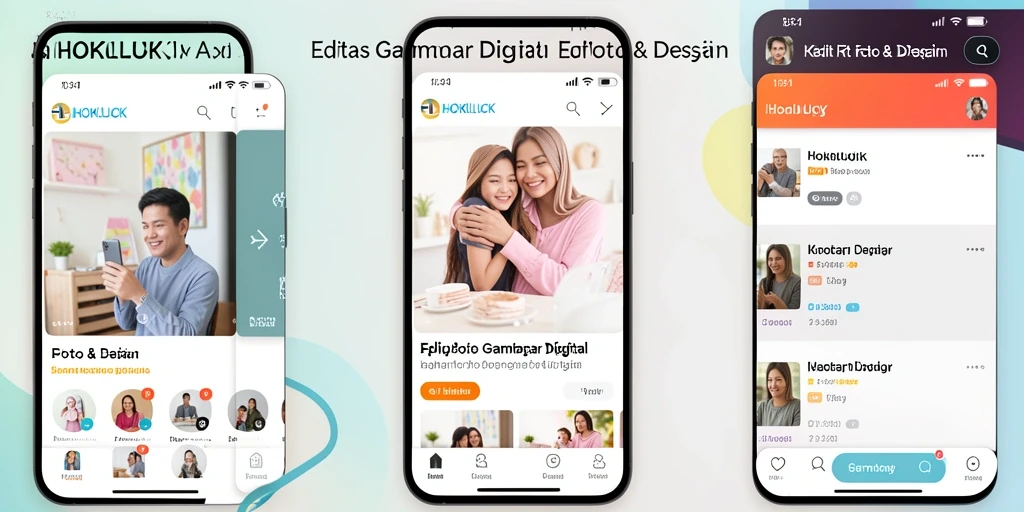 Antarmuka HOKILUCK yang intuitif untuk edit gambar digital.