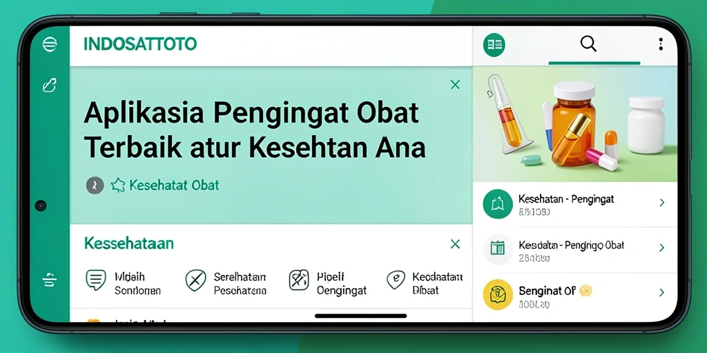 Antarmuka pengguna aplikasi Pengingat Obat INDOSATTOTO yang intuitif.