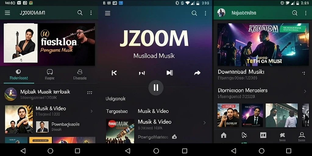 Antarmuka J200M yang menarik untuk Download Musik.