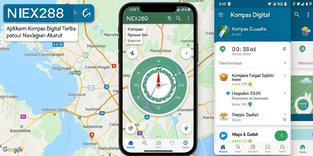 Antarmuka pengguna aplikasi Kompas Digital NEX288 yang intuitif dan efektif.