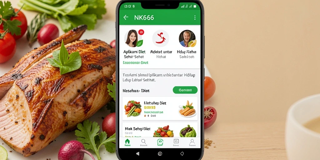 Antarmuka aplikasi NK666 yang intuitif untuk diet sehat.